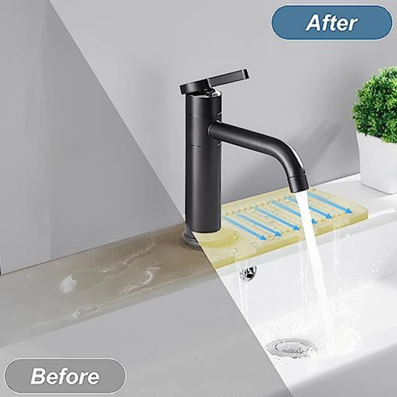 Kitchen Sink Splash Guard, Silicone Faucet-Mat, Faucet-Handle Drip Catcher Tray, Kitchen Sink Mats, Sink Sponge Holder Durable image 5
