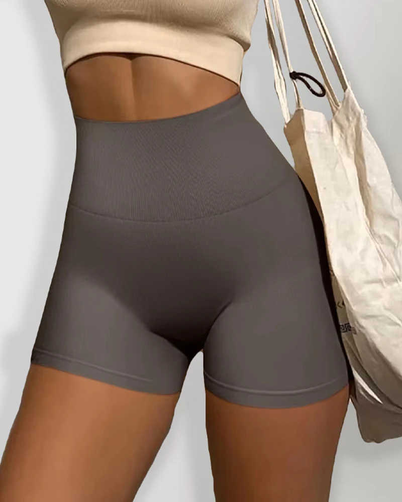 New Summer Seamless High-waisted Hip Lift No Awkward Line Yoga Sports Shorts for Women