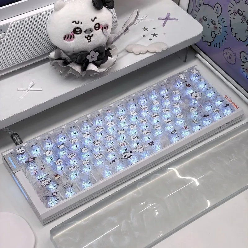 Anime Cartoon Kawaii Chiikawa Momonga Keycap 119 Key Fog Transmission Be Suitable for Mechanical Keyboard Feel Smooth No Caton