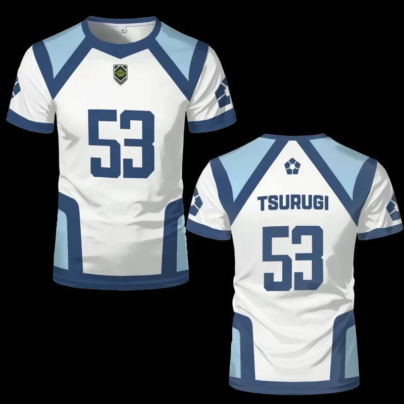 Camiseta de Anime japonés Blue Lock Temporada 2, camisetas deportivas de cuello redondo para mujer, pantalón corto informal de manga para hombre