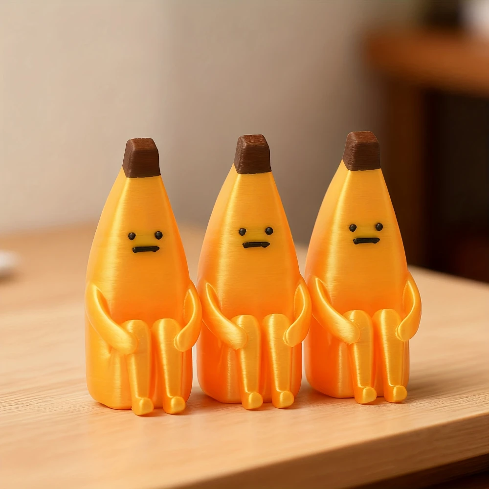 Anxious Banana 3D Printed Figurines – Durable Pla Decor for Home