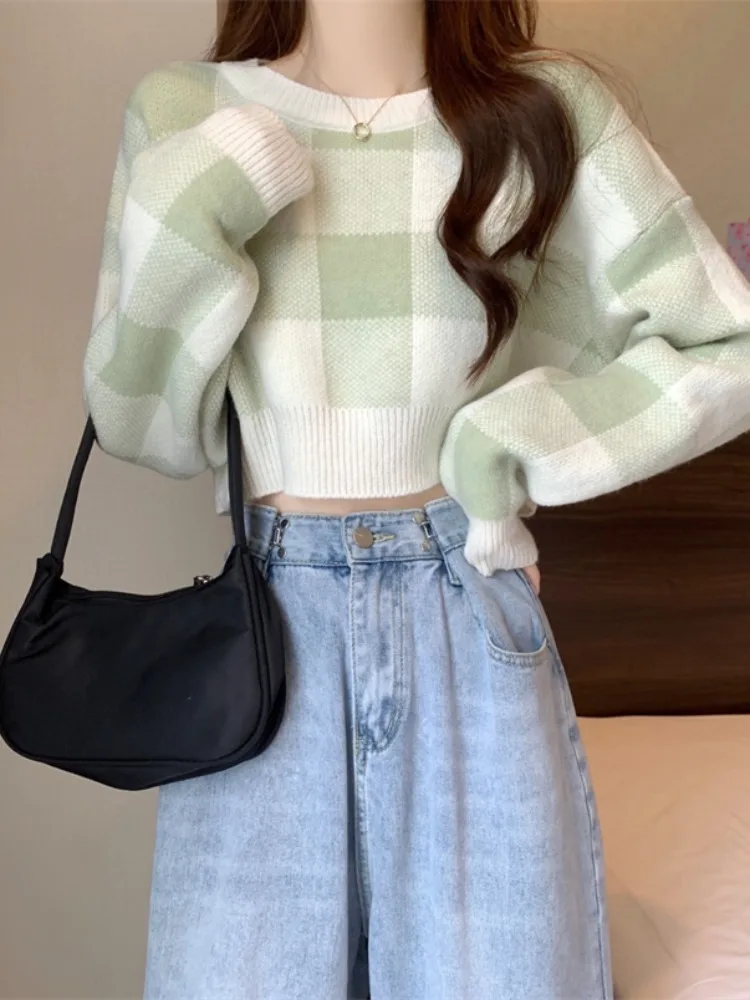 Maglione da donna ort lavorato a maglia Base irt Vita alta Abbigliamento interno Dolce Sle Vestibilità ampia Lungo Sve rotondo Ne Thiened Autunno...