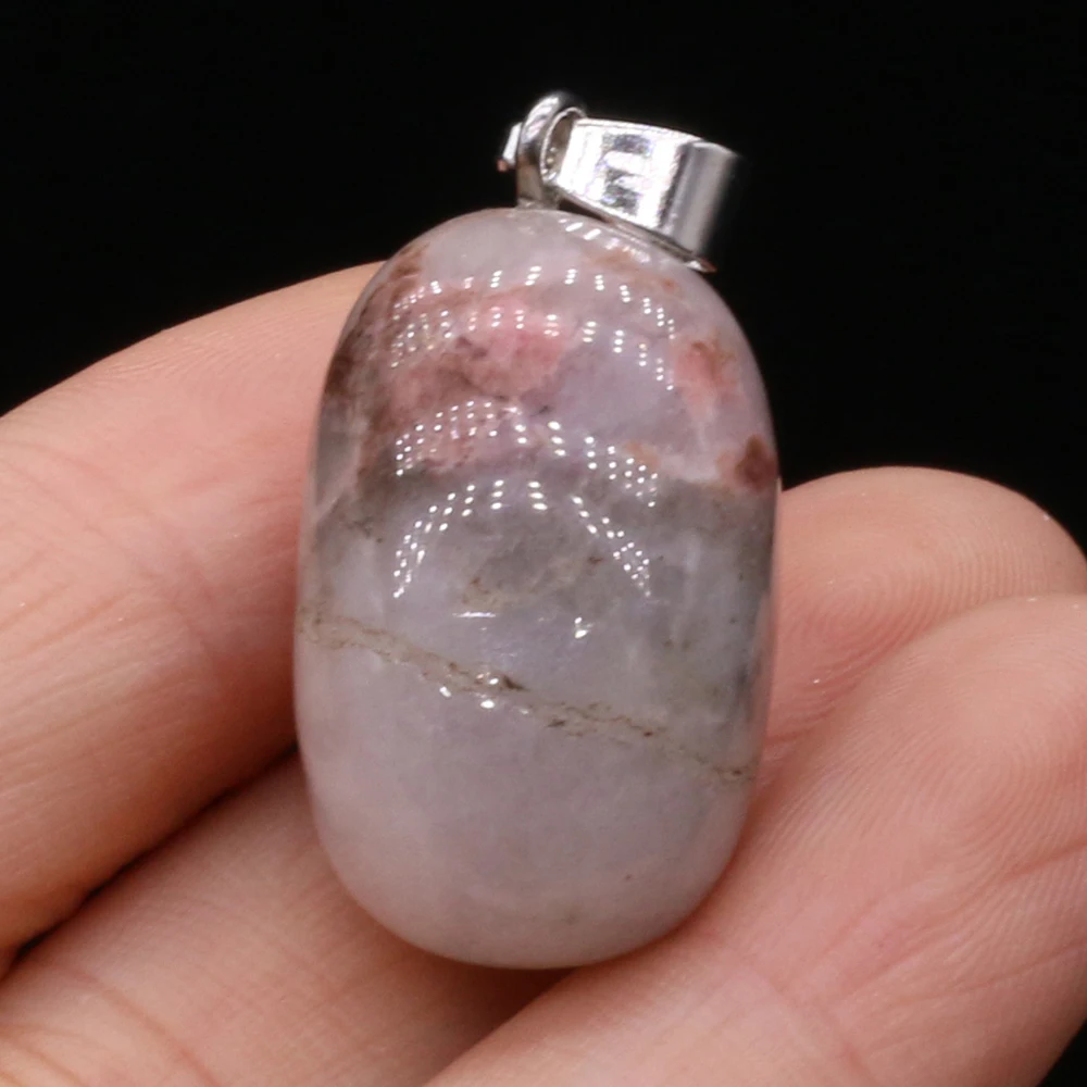 Natural Semi-precious Stone Pendant Irregular Cherry Blossom Agate for DIY Jewelry Making Necklace Size15x20-18x25