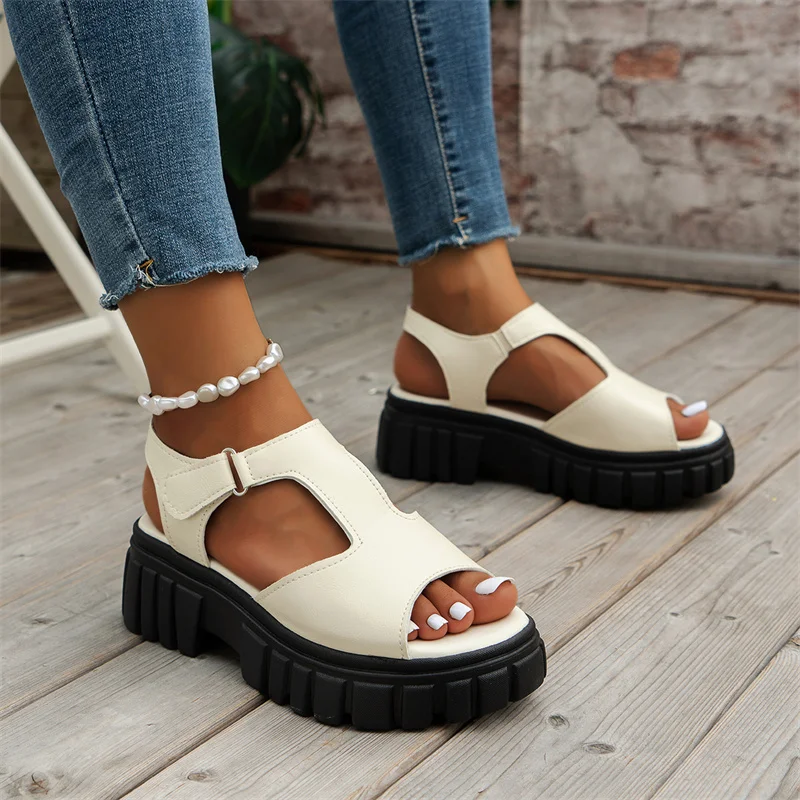 

New Summer Women Sandals Zipper Wedge Sandals Plus Size Sandals Flat Women Shoes Sandals Ladies Roman Sandals Zapatos De Mujer
