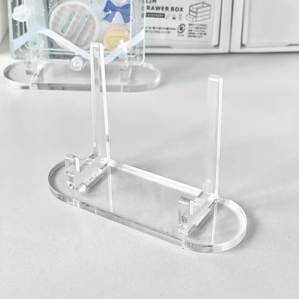 1Pc Simple HD Transparent Acrylic Badge Holder Desktop Decoration Acrylic Card Display Stand ​ storage Transparent Display Stand