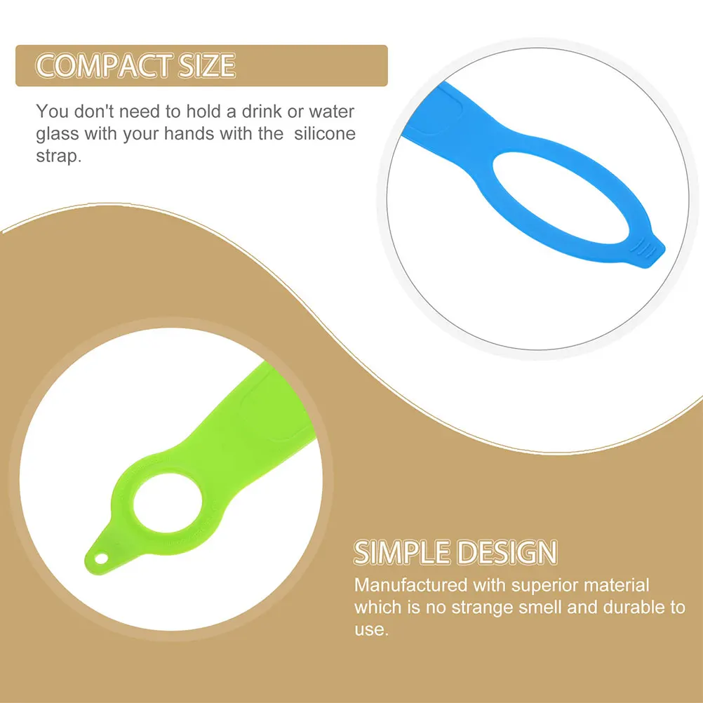 

8pcs Silicone Water Bottle Lanyard Elastic Portable Strap Reusable Carrying Grip H Travel Outdoor Kitchen Bar