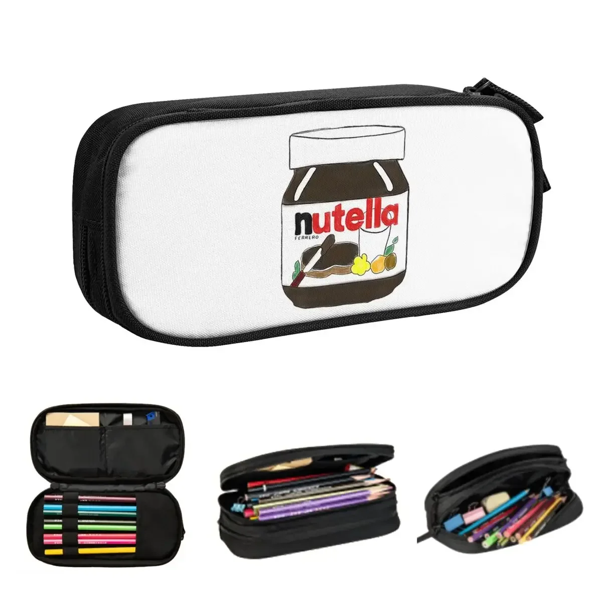 

Nutella Pencil Cases Large Capacity Pen Bags Pen Box Pencil Pouch For Boys Girls Students Stationery School Office
