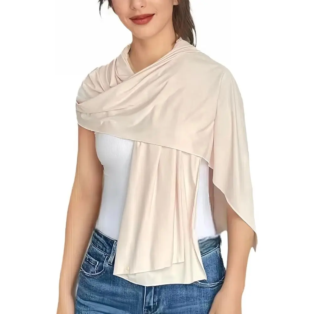 

UP 50+ Sun Protection Beach Wraps and Pashminas or Women Travel Scar Blanket Outdoor Summer UV White Shawl