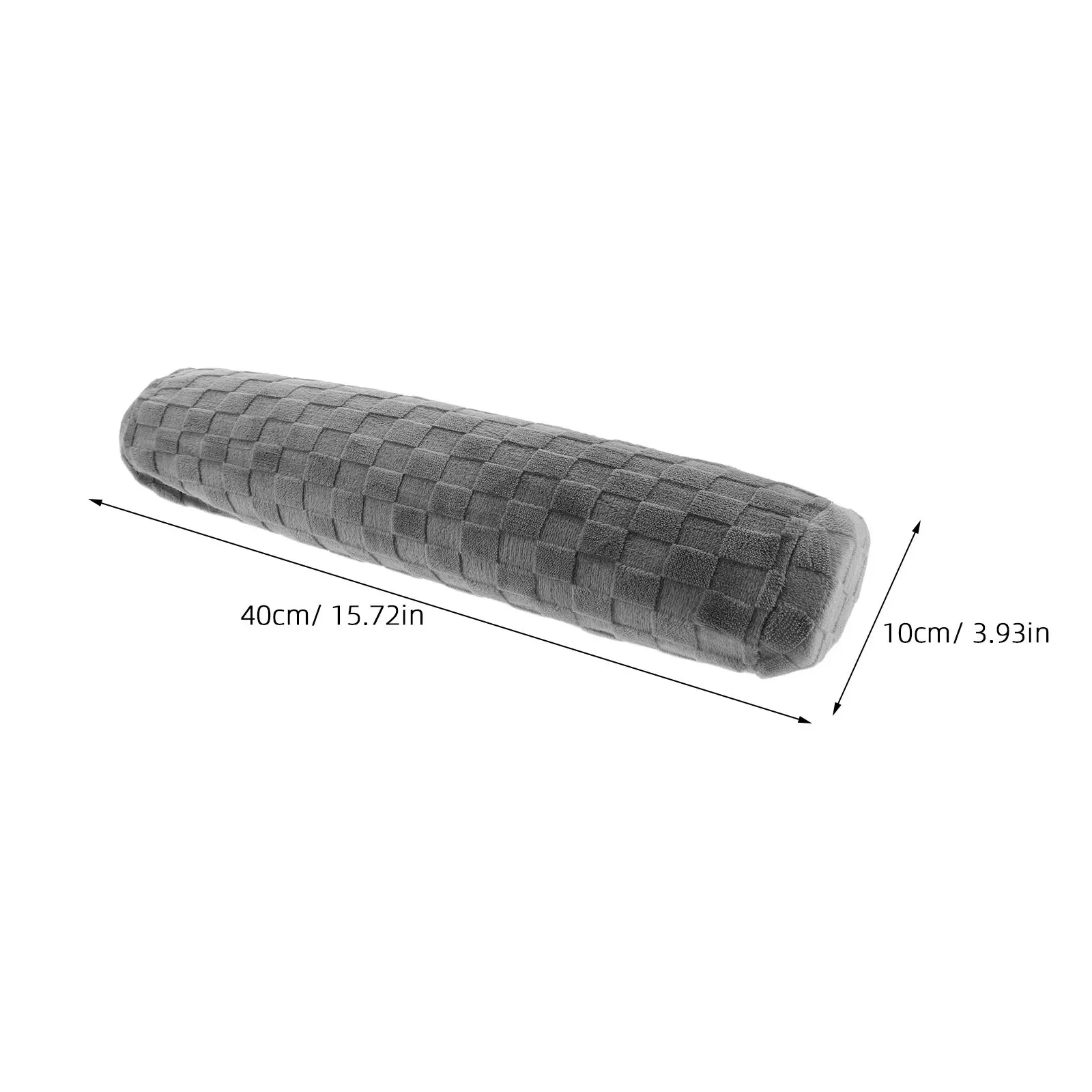 Round Cylinder Neck Pillow Cover Soft Flannel Zipper Closure Grey Pillowcase for Office Bedroom Bedding Sleeping