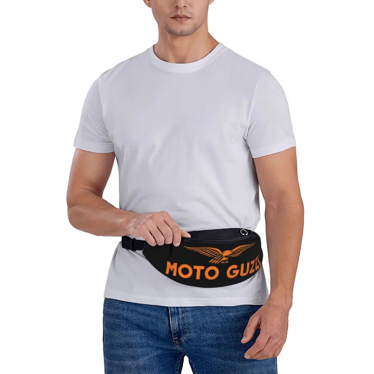 Bolsa Peito Motocicleta Laranja para Homens e Mulheres, Acessórios Moto Guzzi, Fanny Pack