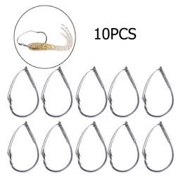 10Pcs/Box High Carbon Steel Wacky Rig Hooks Weedless Barbed Fishig Wide Gap Hook Reusable Fishhook Fishing Tackle