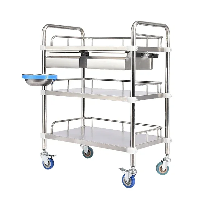 Wholesale Customizable Hospital Medicine Stainless Steel Dressing Trolley