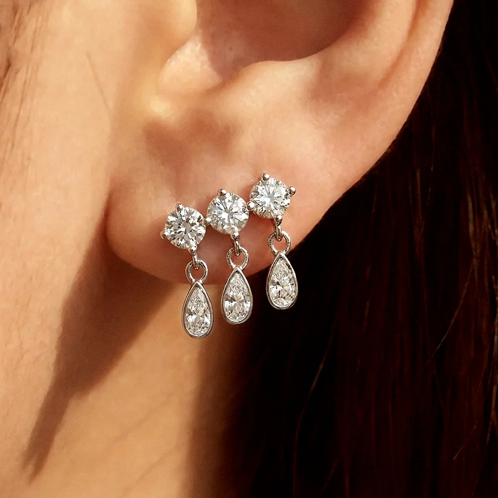 COSYA 1.8カラット ペア/ラウンドカット フルモアサ - The Jewelry & Watches のレビューと価格