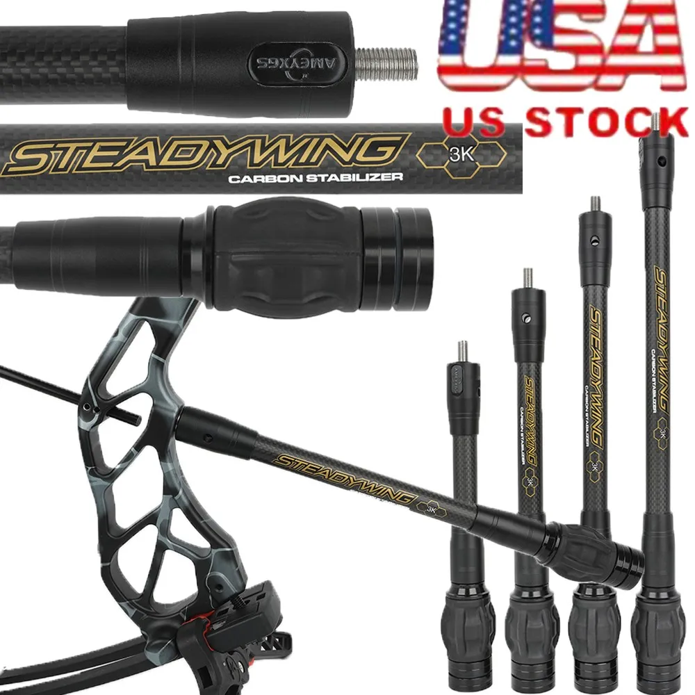 

6/8/10/12/15 Inch Archery Bow Stabilizer 3k Carbon Fibre Balance Rod Shock Absorber Damp Recurve Compound Bow Hunting Shooting