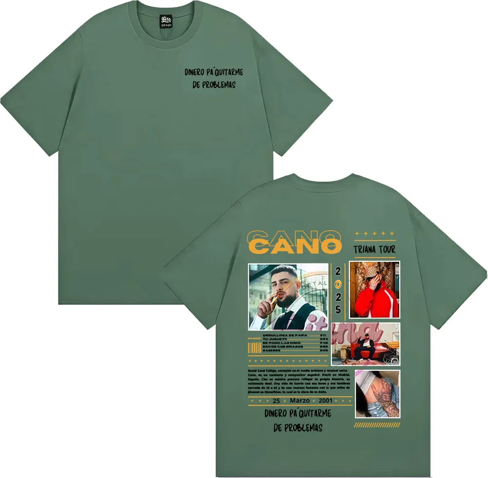 Rapper Cano Triana Tour Album 2025 Print Tee Shirt Men Casual Cotton Short Sleeve T-shirt Male Summer Tops High Quality T Shirt - view 5