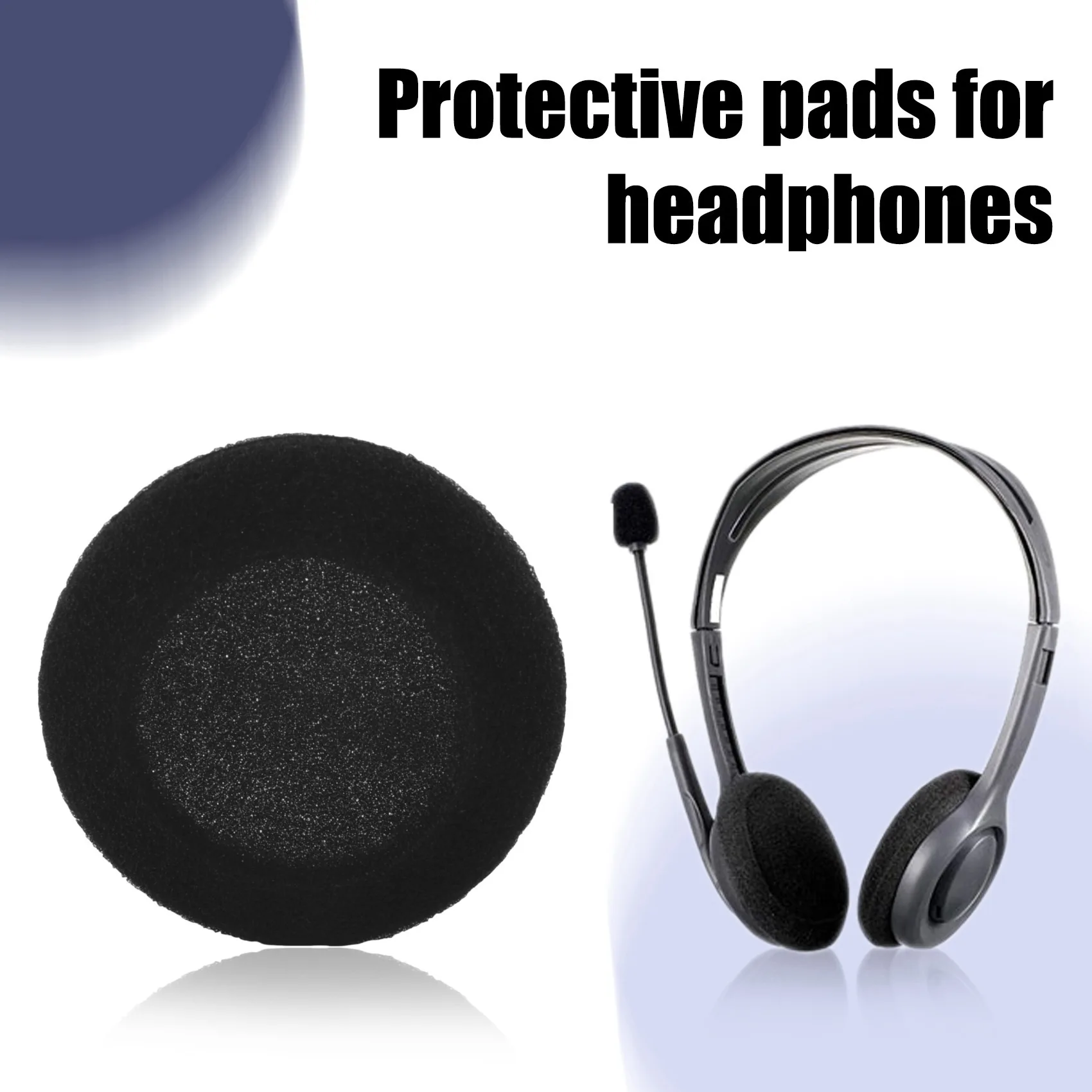 ABAN 10 pcs sponges protective measures soft black ear cover cushion for headphone 5cm
