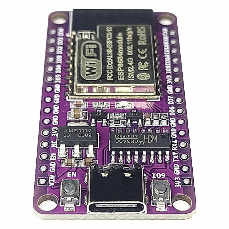 لوحة تطوير MCU ESP32-C2 مدمجة بوحدة واي فاي ESPC3-12 2.4G وذاكرة فلاش 4MB متوافقة مع ESP8684 ESP32 C2 USB Type-C