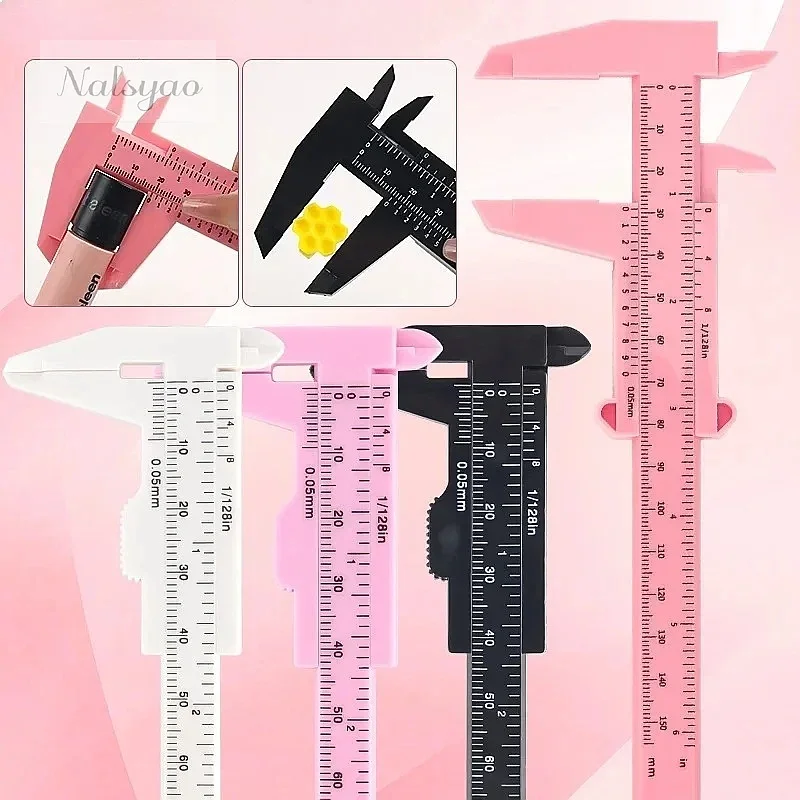 Permanent Makeup Caliper Ruler 80mm Portable Plastic Eyebrow Measuring for Tattoo Microblading Measurement