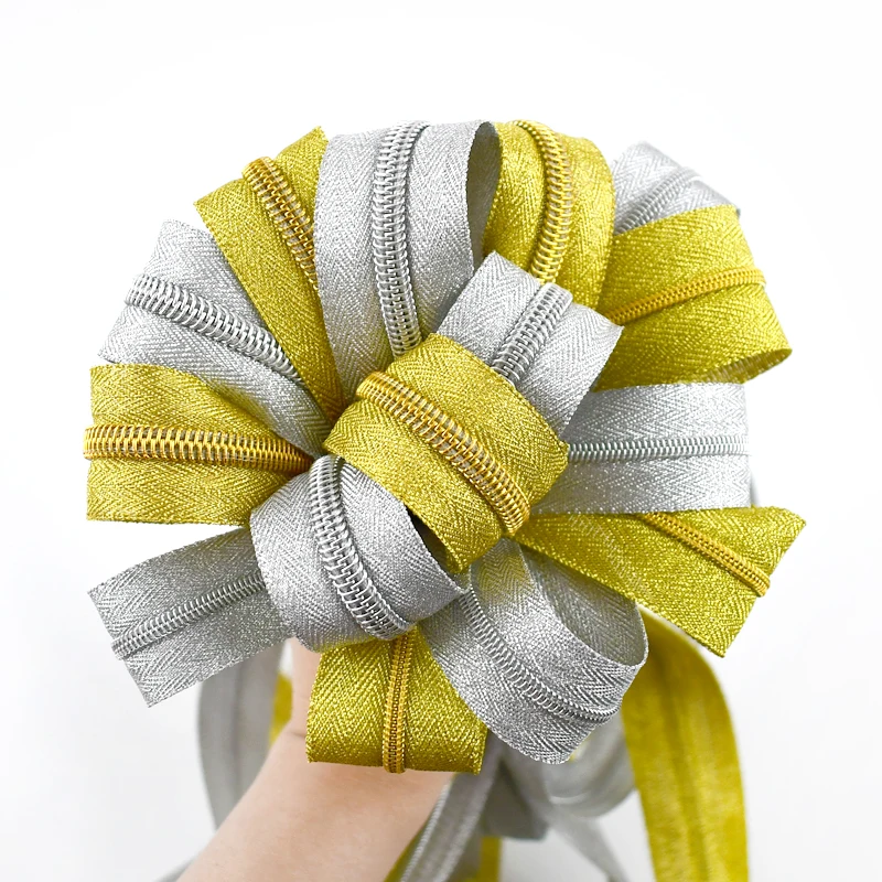 2/5/10Meters 3# 5# Nylon Zipper with Slidesr Bag Clothing Sewing Closure Zippers Jacket Repair Zip Ki Gold Silver Zips Supplies