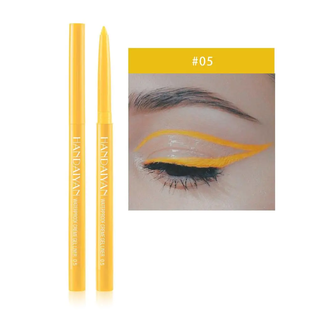 Eyeliner coréen 256, crayon gel, facile à porter, coloré jaune 20, blanc, bleu, stylo de maquillage, cosmétiques pour femmes Y9i0