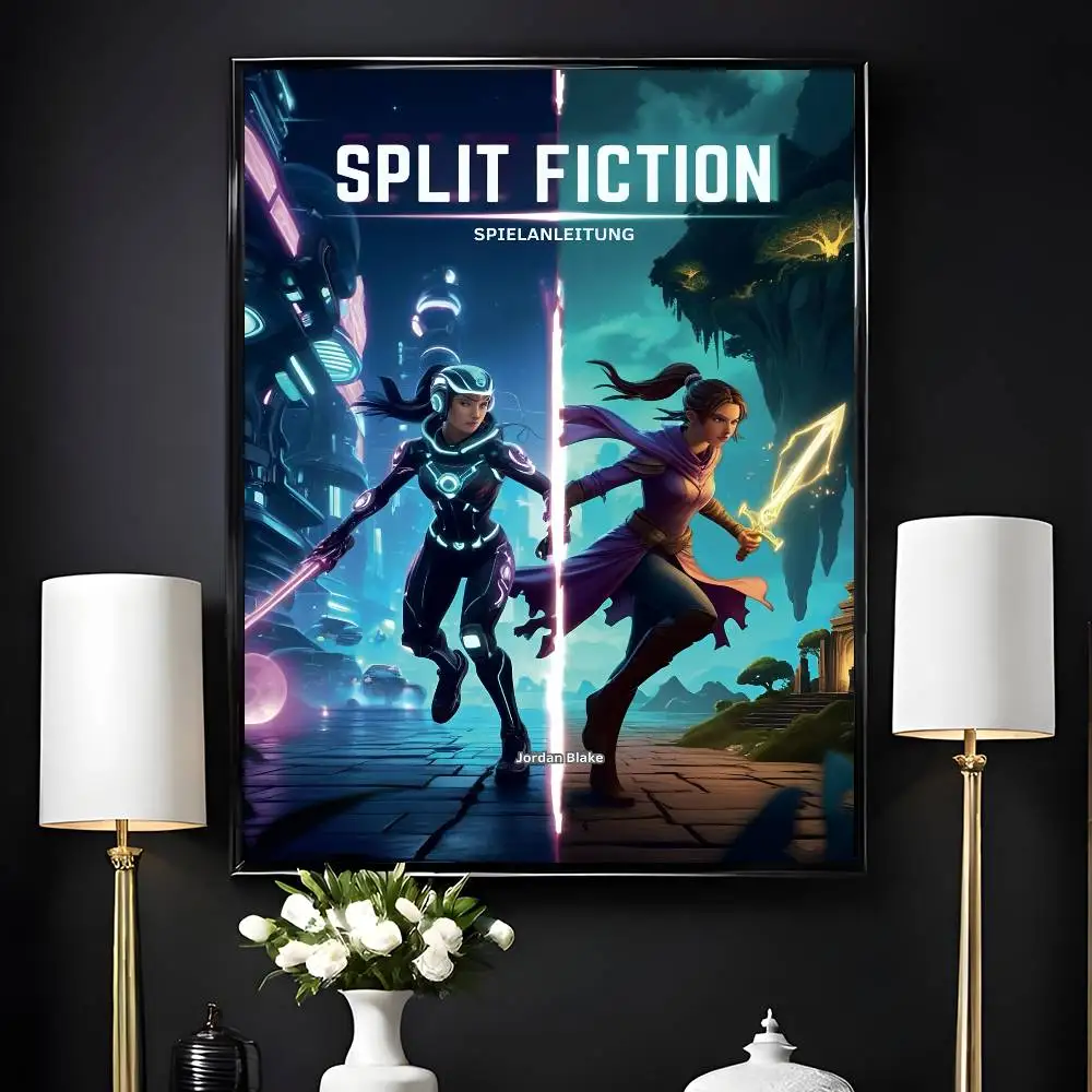 1PC S-Split Fiction GAME Poster Self-Adhesive Wall Art for Living Room Bedroom No Fade Modern Home Decor Stickers