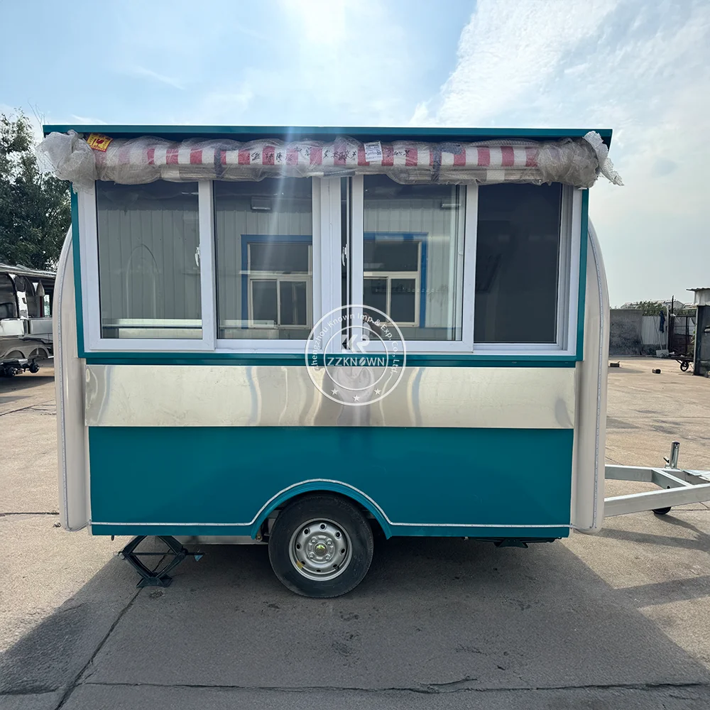 Logotipo colorido personalizado para pequenas empresas, caminhão de comida móvel, concessão, batatas fritas, churrasco, pizza, trailer de comida com cozinha completa