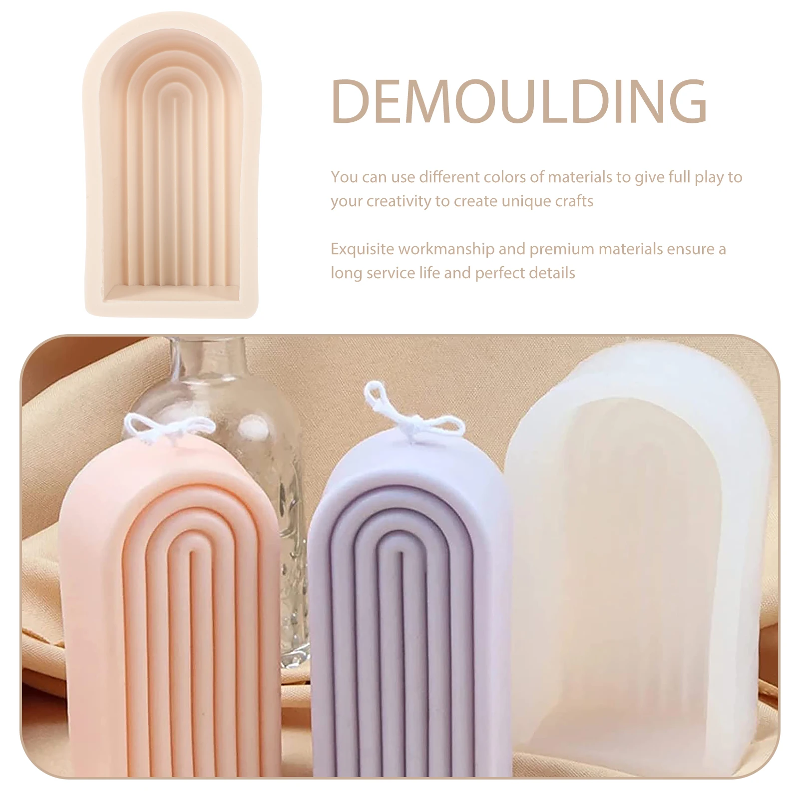 

Silicone Candle Making Mold Rainbow Arch Candle Mold DIY Craft Tool Durable Non Stick