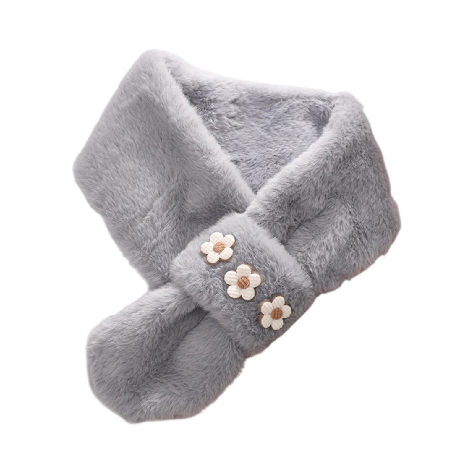 Koreański zimowy szalik z imitacji futra królika dla kobiet i dziewcząt, miękki pluszowy szalik, jednolity kolor, ocieplacz na szyję, ciepły szalik świąteczny.