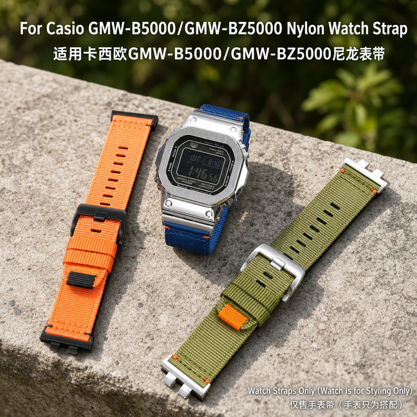 For Casio G-SHOCK small square GMW-BZ5000/GMW-B5000 modified with sports nylon strap