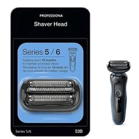 Cabezal de repuesto 53B Series 5/6 compatible con afeitadora eléctrica Braun 5018s, 5020s, 5031s, 5050cs, 6020s, 6072cc, negro