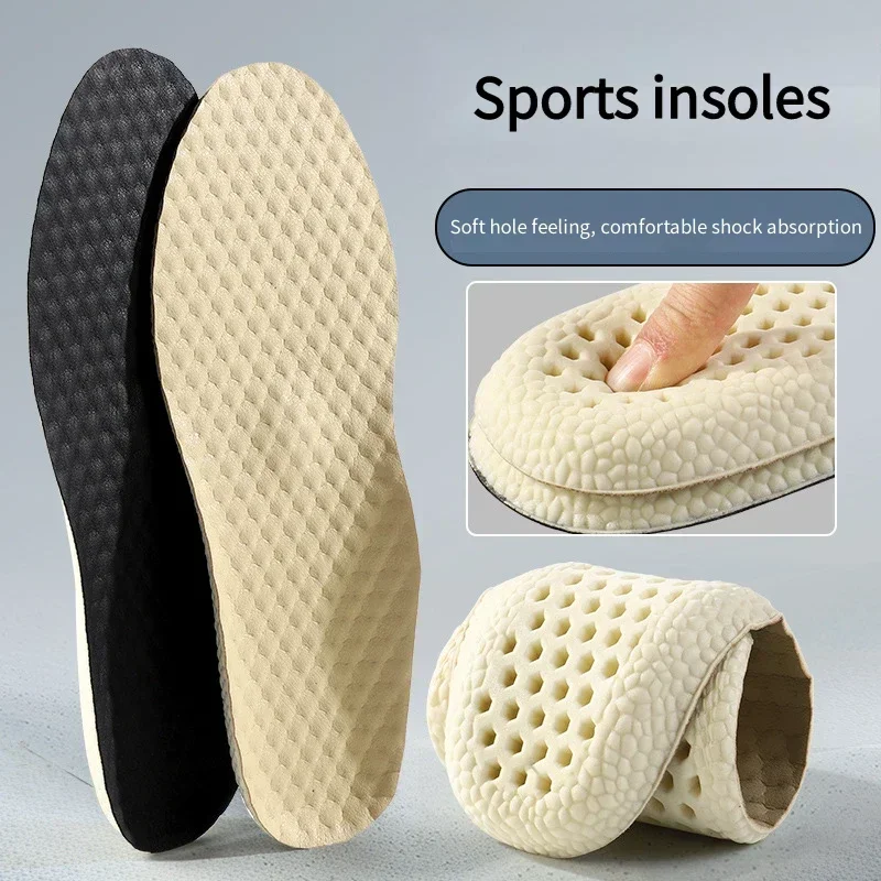 Memory Foam Insoles for Basketball Sports Shoes Shock Absorption Non-Slip Soft Shoe Sole Comfortable Foot Support 1 Pair