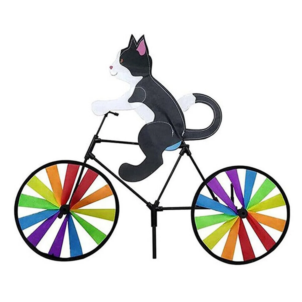 Bike Wind Spinner Bike Garden Wind Spinner Ornaments Cute Animal Sculpture Bicycle Spinner Windmill for Lawn A