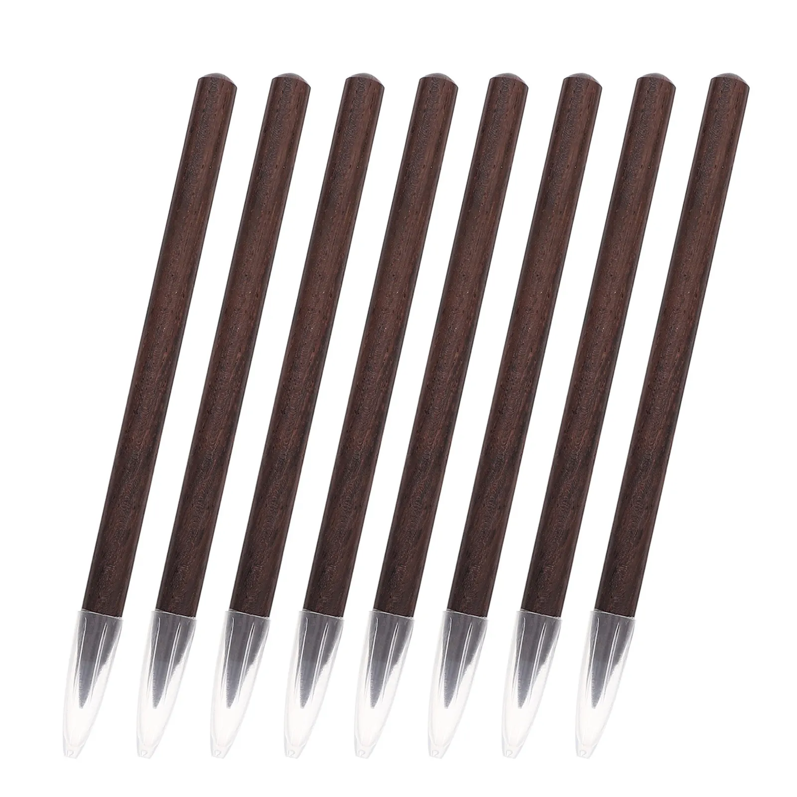 8Pcs Inkless Eternal Pencils Dark Brown Never Sharpen Refillable Smooth Writing Sketching Note Taking Drafting Wood Office