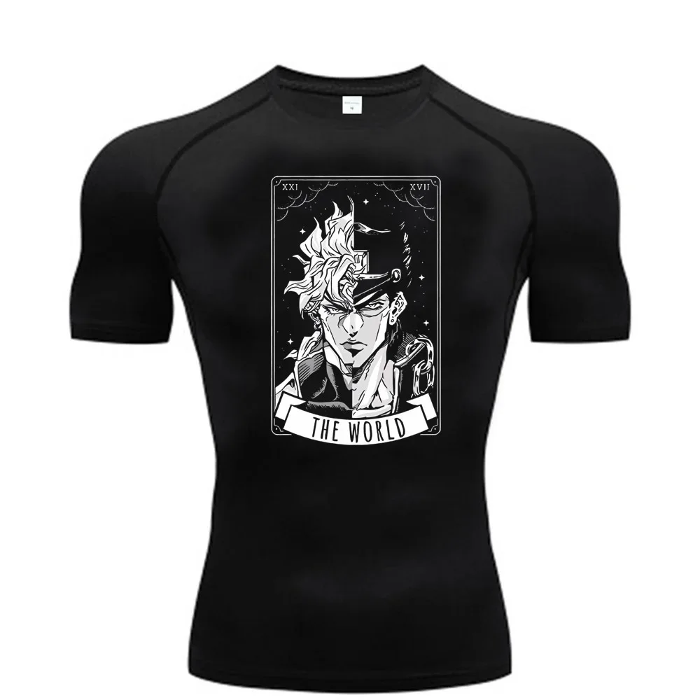 Jojo Bizarre Adventure Compression Vintage Washed  t shirt teen Y2k Vintage Colorful hip hop t-shirt Retro Graphic Pastel