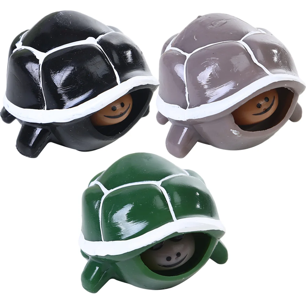 3 Pcs Head Popping Toy Squeeze Turtle Bulk Toys Party Favors for Kids Stress Reliever Child