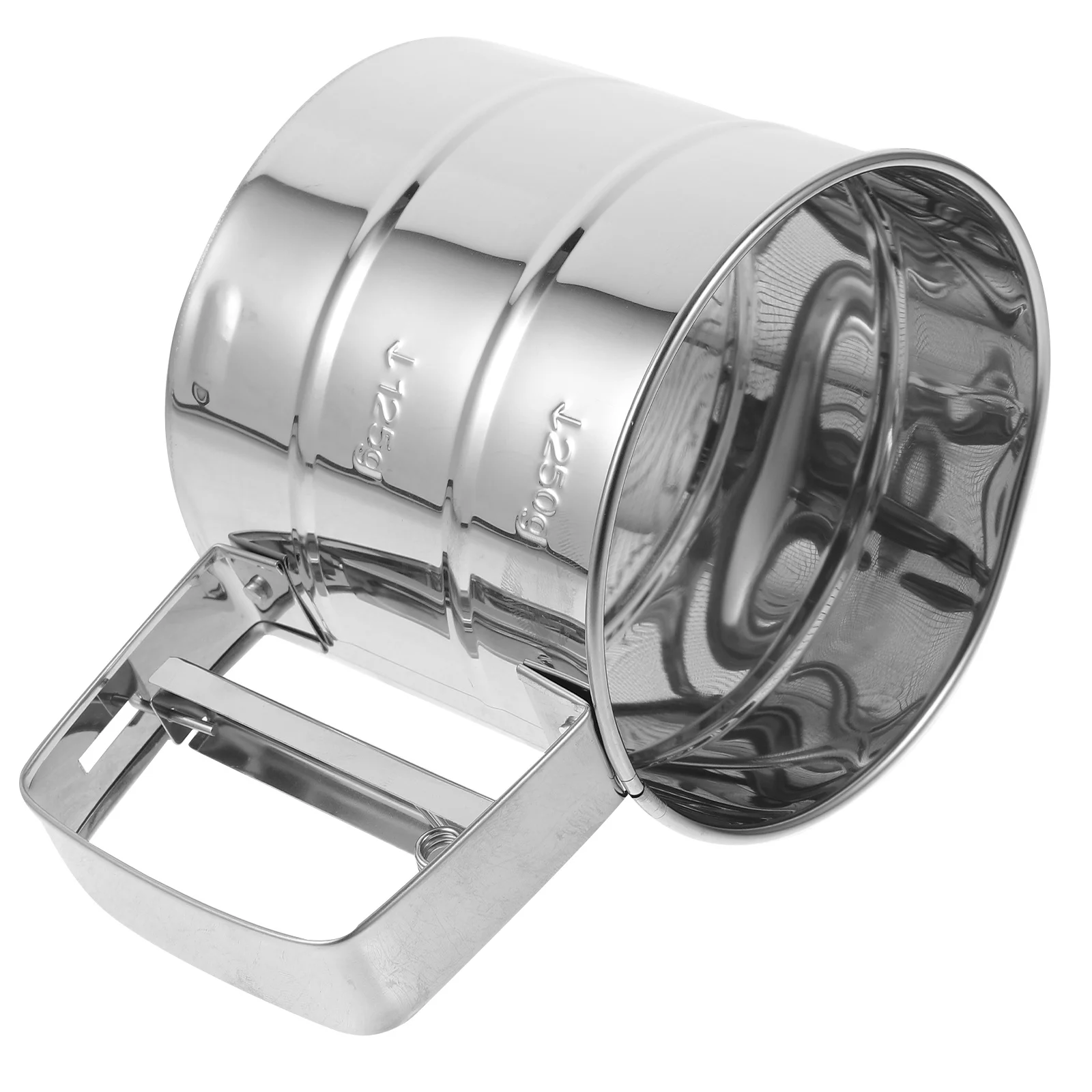 

Semi Automatic Hand Press Flour Sieve Small Stainless Steel Baking Sifter Fine Mesh Sifter Cup Kitchen Manual Baking Filter
