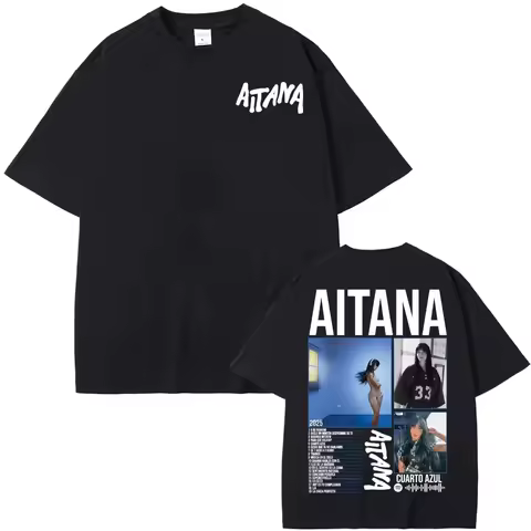 Singer Aitana Cuarto Azul Tour Graphic T Shirt Men Women Fashion Aesthetic Short Sleeve T-shirt Cotton Casual Oversized T Shirts