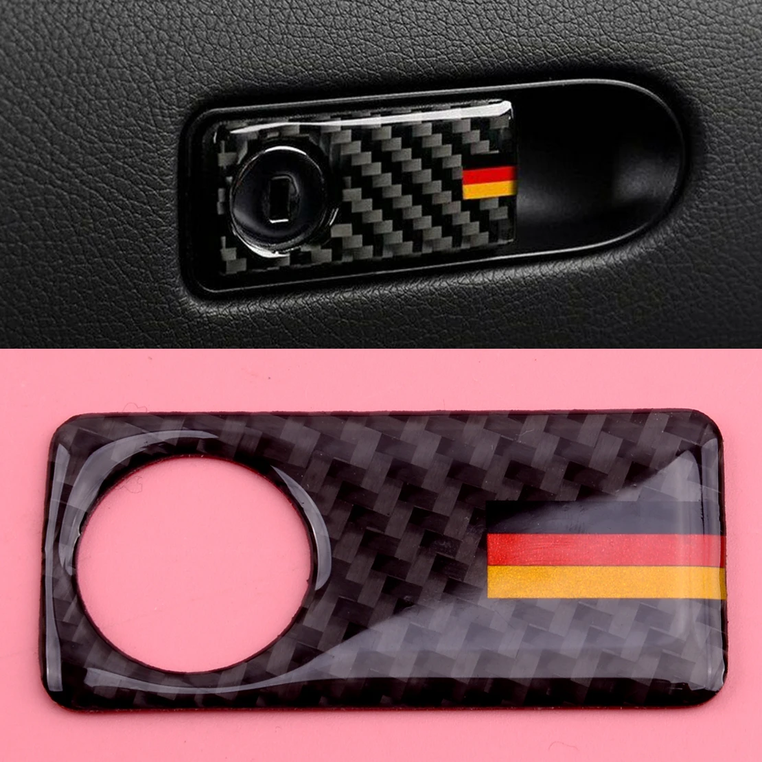 

Carbon Fiber Copilot Glove Storage Box Handle Panel Trim Fit for Mercedes Benz C Class W204 2007-2014