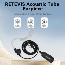Retevis EAK009 Walkie Talkie Earphone Acoustic Tube Earpiece Headset AI Noise Reduction PTT for Baofeng UV5R Quansheng UV K5 K6