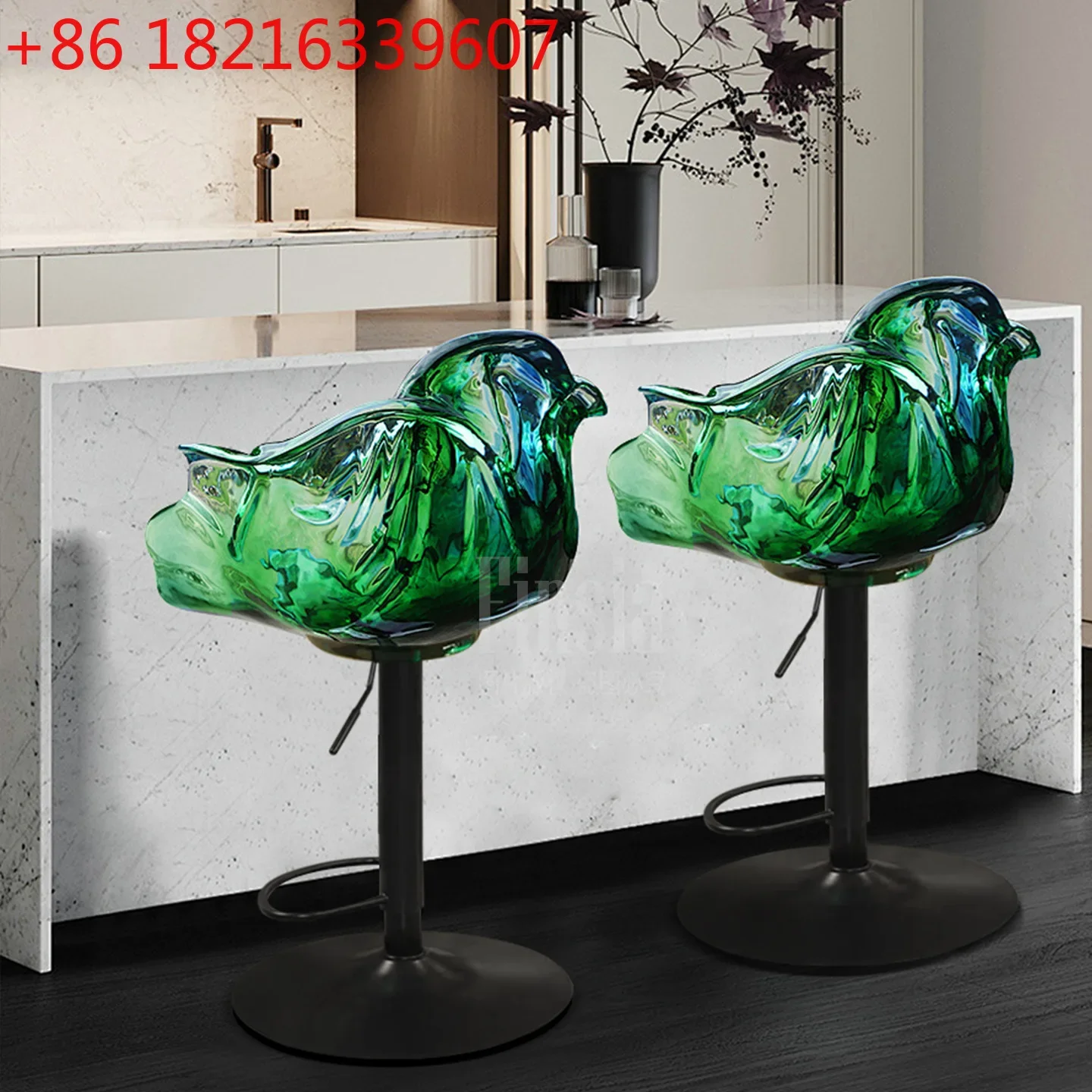 Petal bar chair light luxury artist home backrest high foot front desk cashier island rotating bar