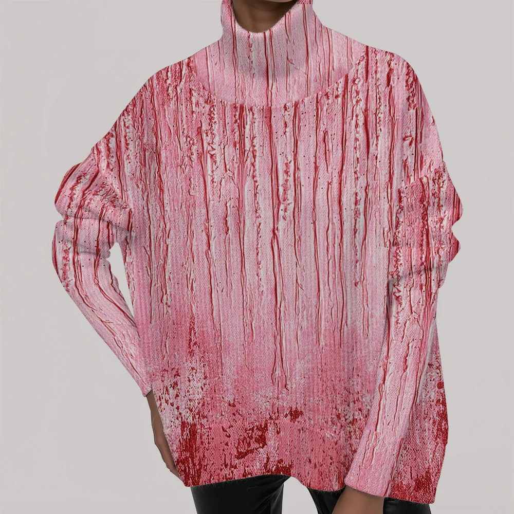 Damen-Rollkragenpullover, grob gestrickt, übergroß, weich, gemütlich, weiblich, Druck, Harajuku, Streetwear, Pullover, lässig, warm
