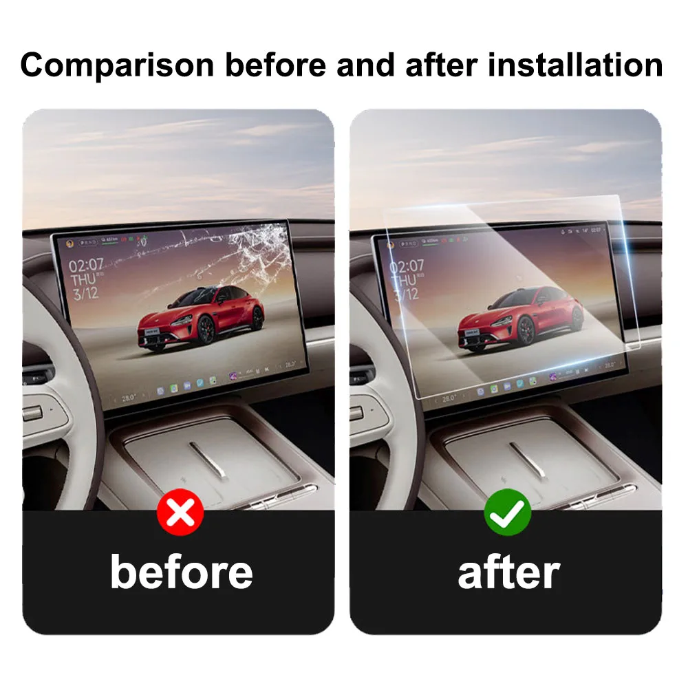 Tempered Film For Car Screen Interior Supplies Fit For New Xiaomi SU7 2026 High Definition Transparent Protective Film