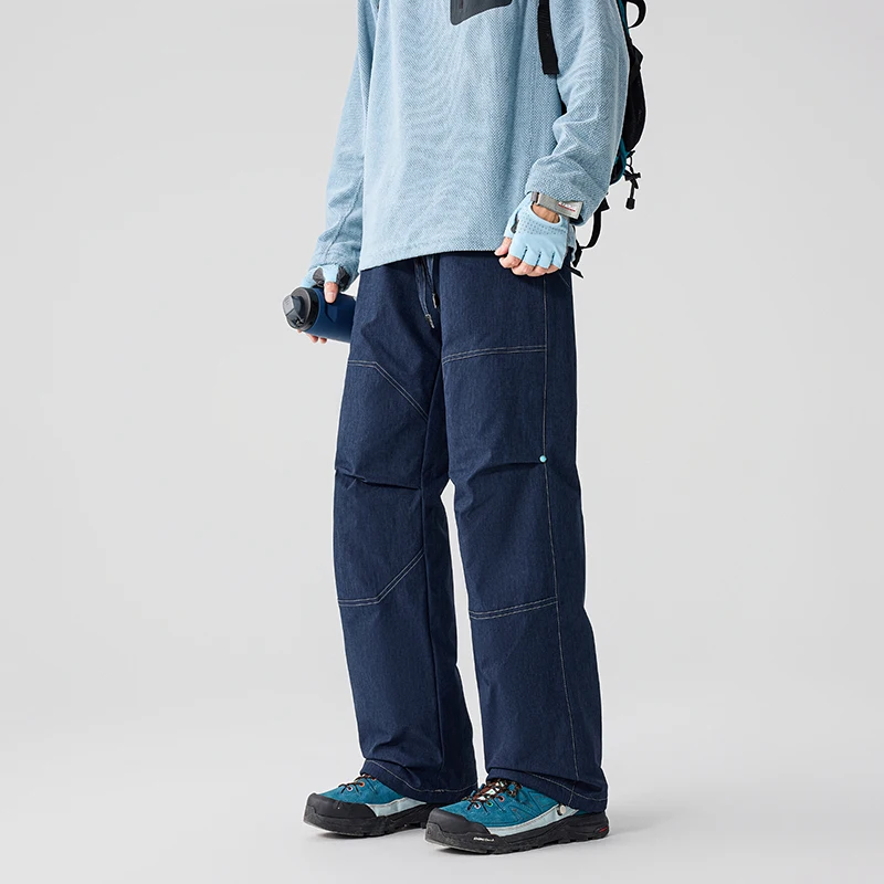 

Мужские и женские водонепроницаемые стеганые брюки-карго большого размера, спортивные брюки-карго, зимние теплые лыжные брюки из искусственного денима с подкладкой из хлопка