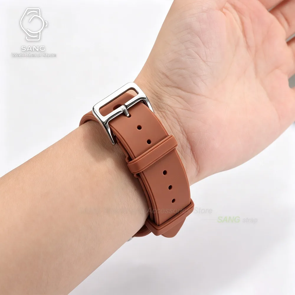 18/20/22mm Perforiertes Silikon-Uhrenarmband Universelles Sport-Uhrenarmband für Männer und Frauen Schnellverschluss-Armbänder für Seiko Weicher Handgelenkgurt – Detail 7