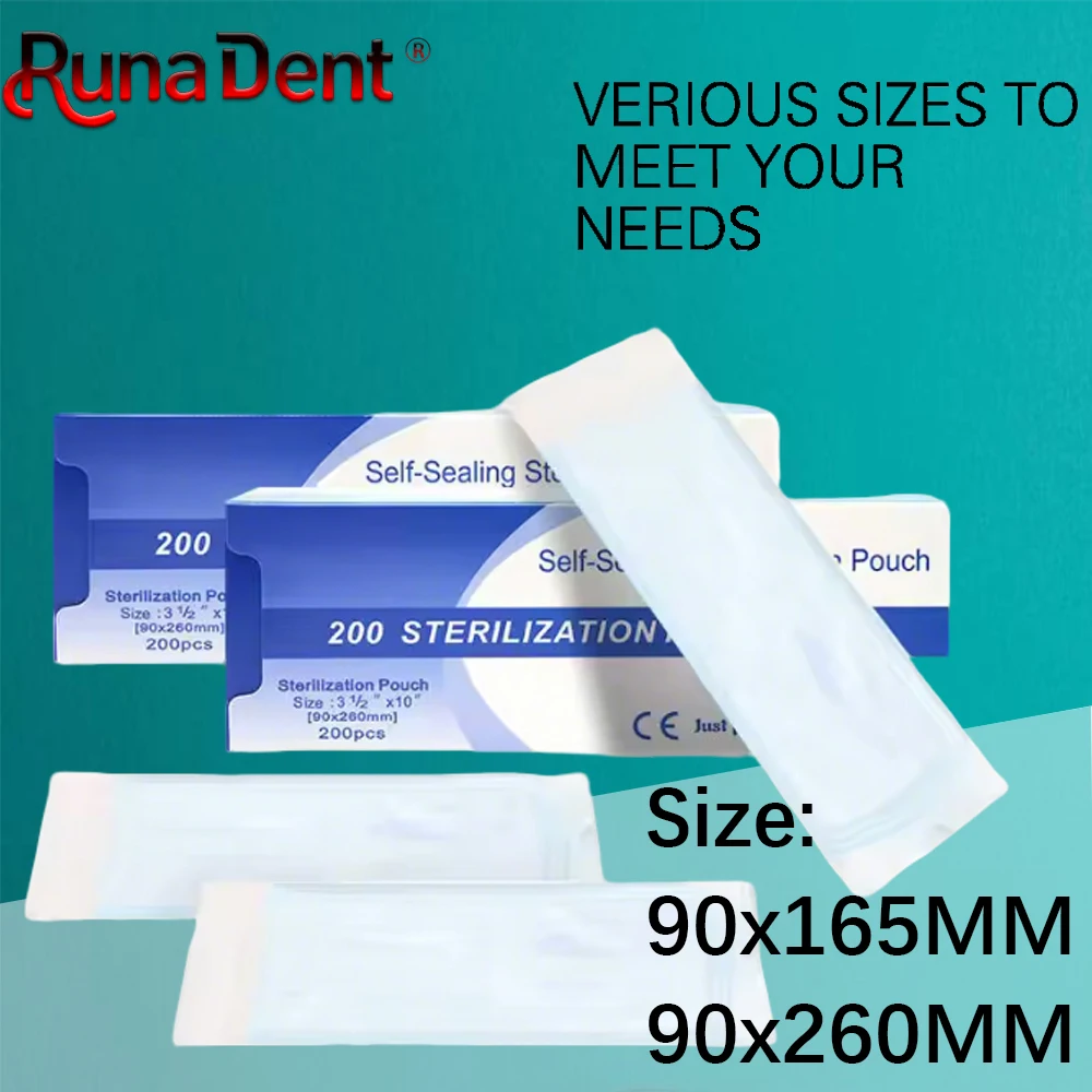 

200pcs Dental Instrument Sterilization Bags Self Sealing Medical Grade Paper Pouches for Clinic and Surgical Use