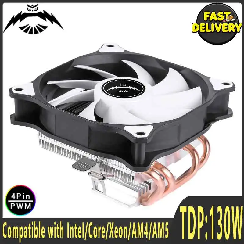 

x99 Processor Cooler AM4 Cpu Fan 2/4 Heat Pipe 4pin/PWM Compatible with LGA1200 2011 2066 115X 1700 i5 With Installation Bracket