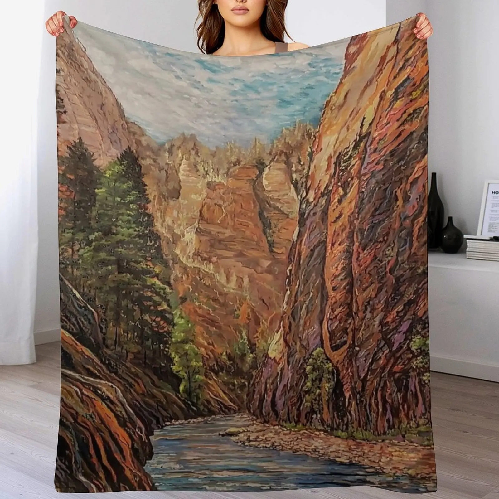 

The Narrows Zion Utah Throw Blanket Soft Big Camping wednesday Warm Blankets