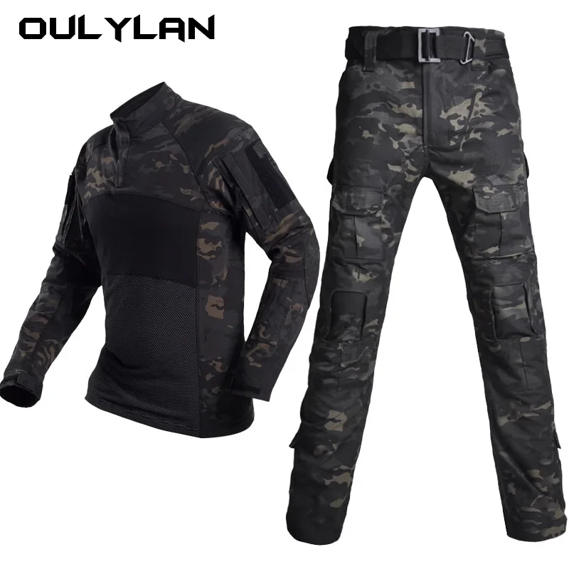 

Oulylan Tactical Camouflage Shirt Type Size XXL Long Sleeve Breathable Fast Dry Multicam Outdoor Cotton Military Clothing Suit