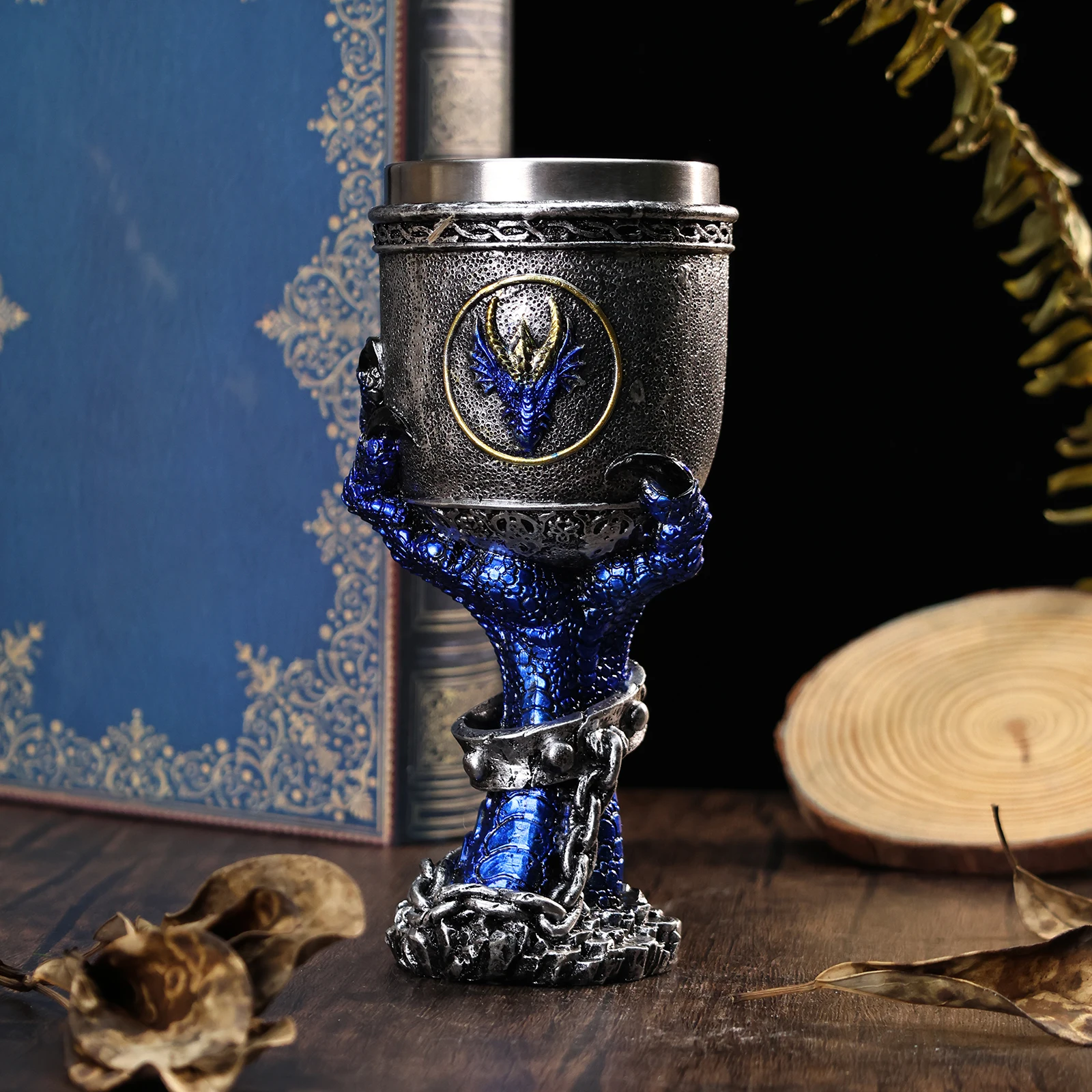 

Dragon Claw Goblet Drinking Cup Gothic Goblet with Stainless Steel Insert Resin Black Dragon Claw Beer Stein Goblet Home Decor