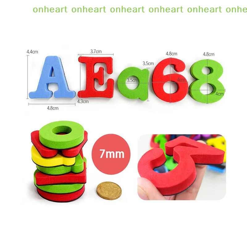 Plastic Educational Preschool Learning Toy Set Uppercase Lowercase Math Magnetic Letters Numbers Alphabet ABC 123 Fridge Magnets